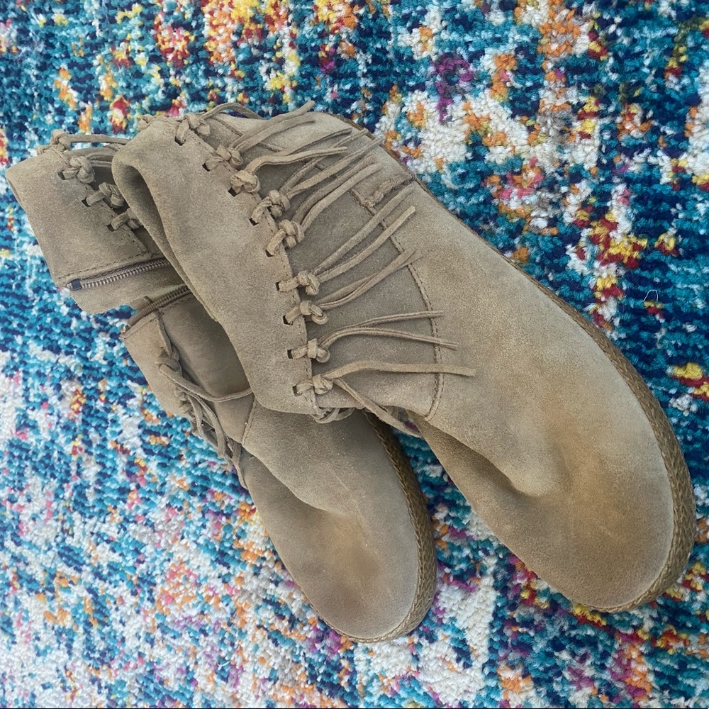 UGG moccasin boots. Tan. Never worn.
